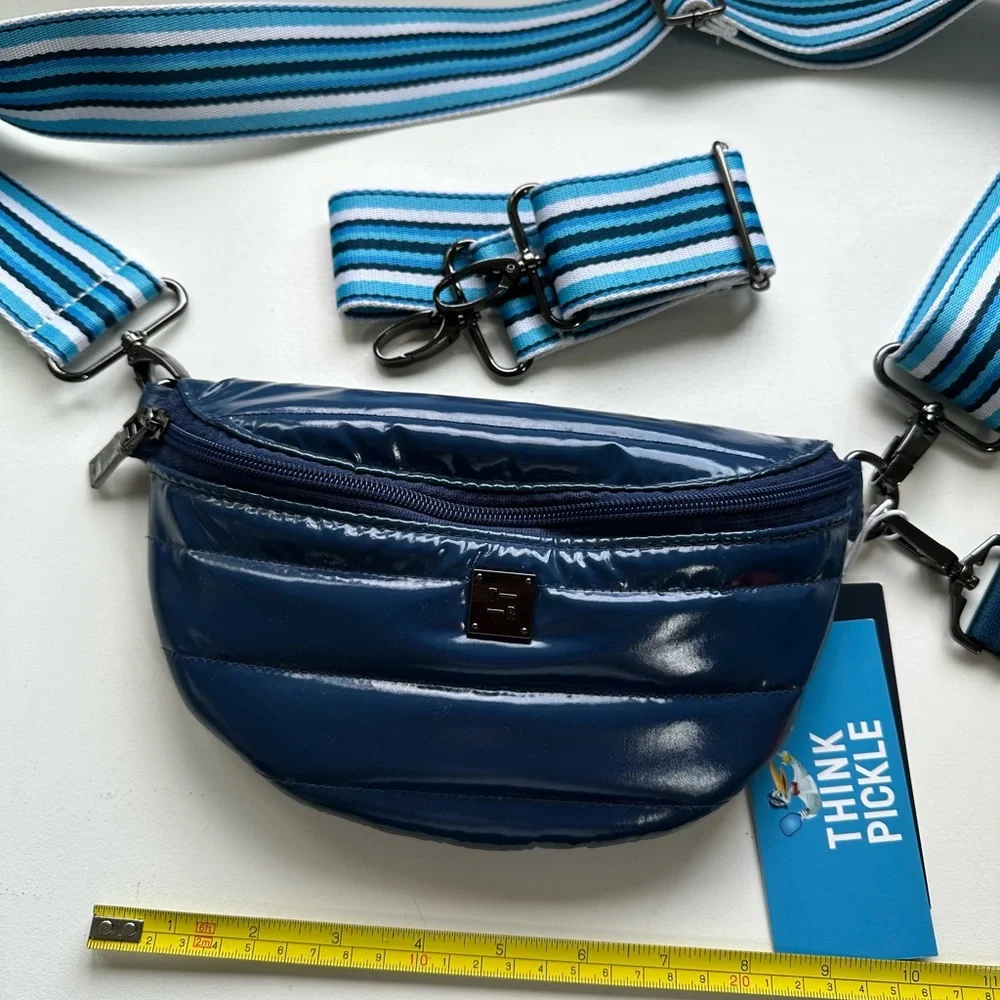 THINK ROYLN SHINING STAR Vlasic Navy Blue Crossbody Bag with Striped Strap - Picture 11 of 15